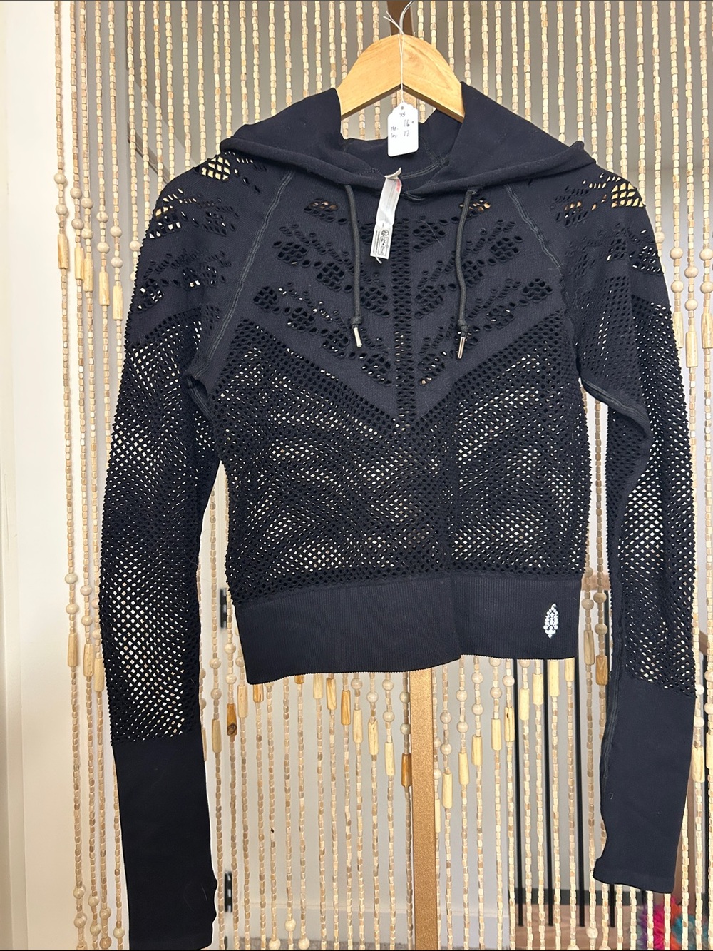 Free People Movement Black Mesh Hoodie Size XS/S